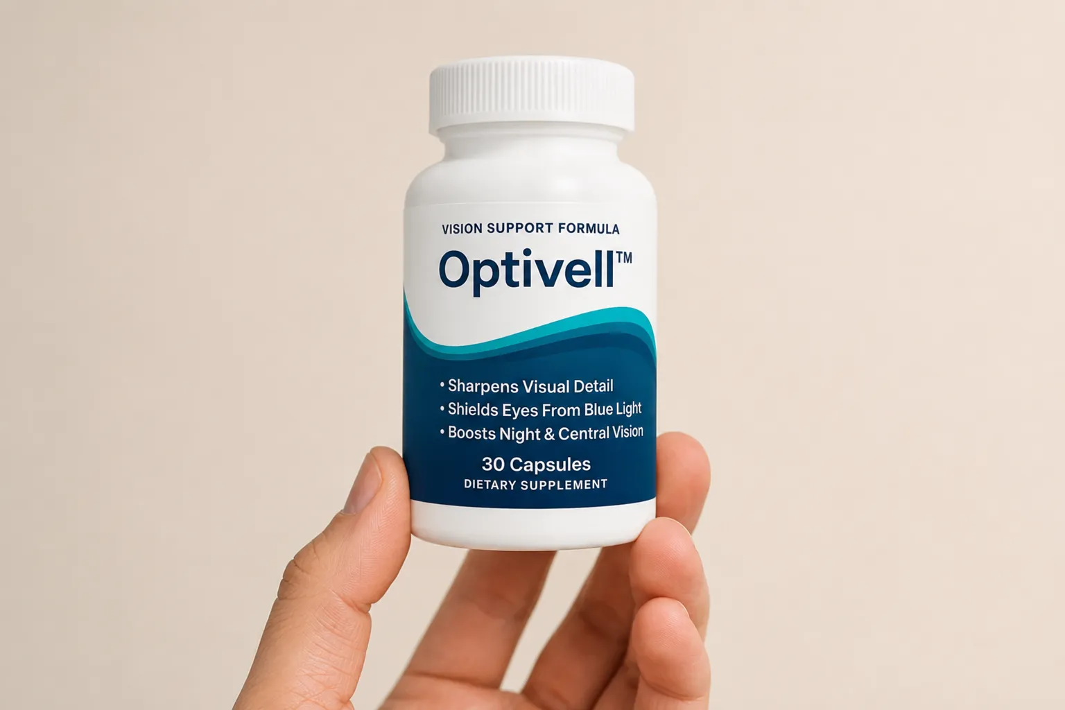 Optivell — the package held in a hand