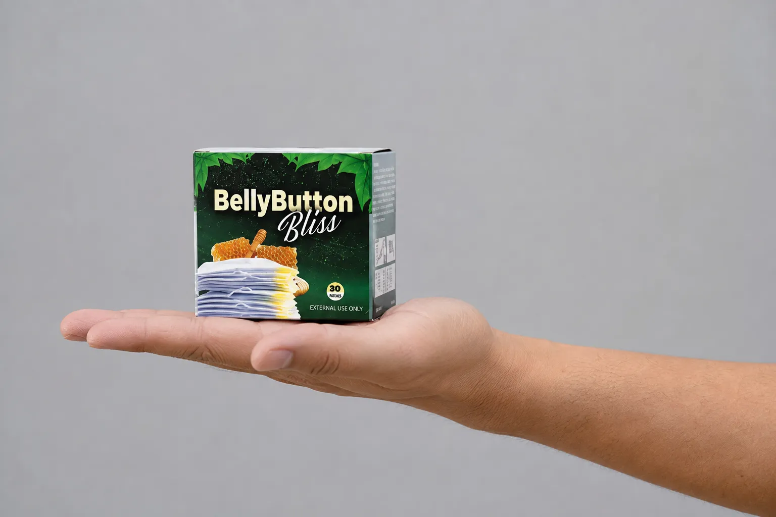 Belly Button Bliss — the package held in a hand