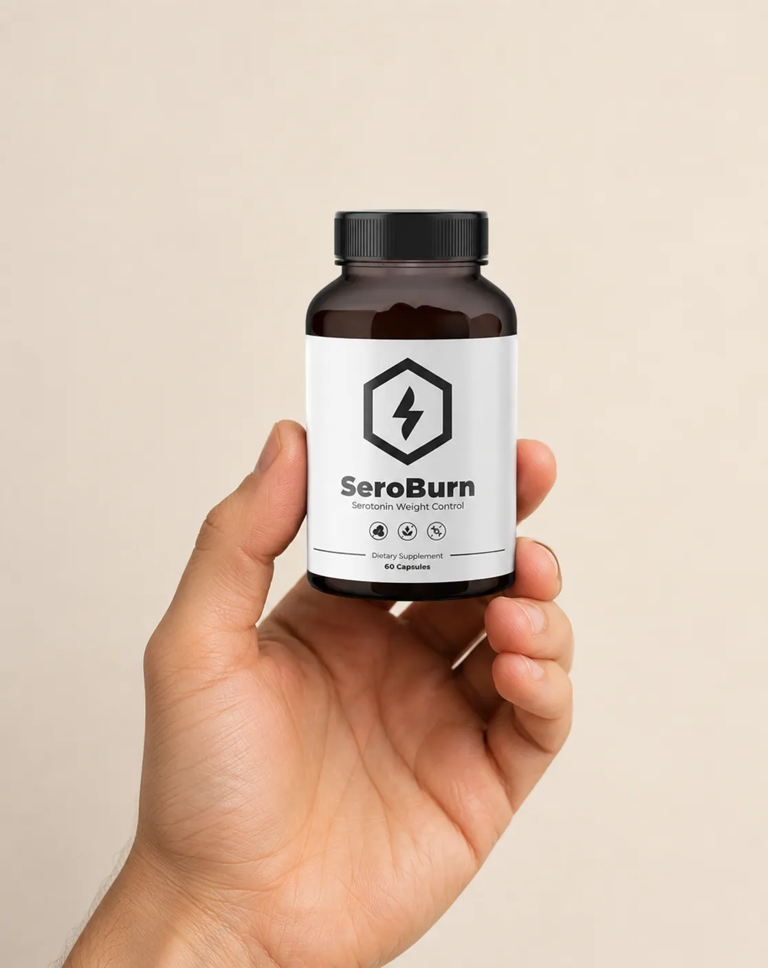 SeroBurn — the package held in a hand