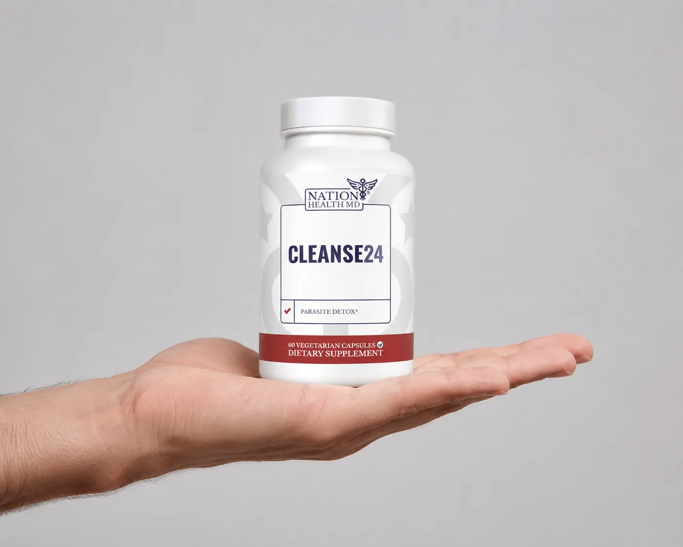 Cleanse 24 VSL — the package held in a hand