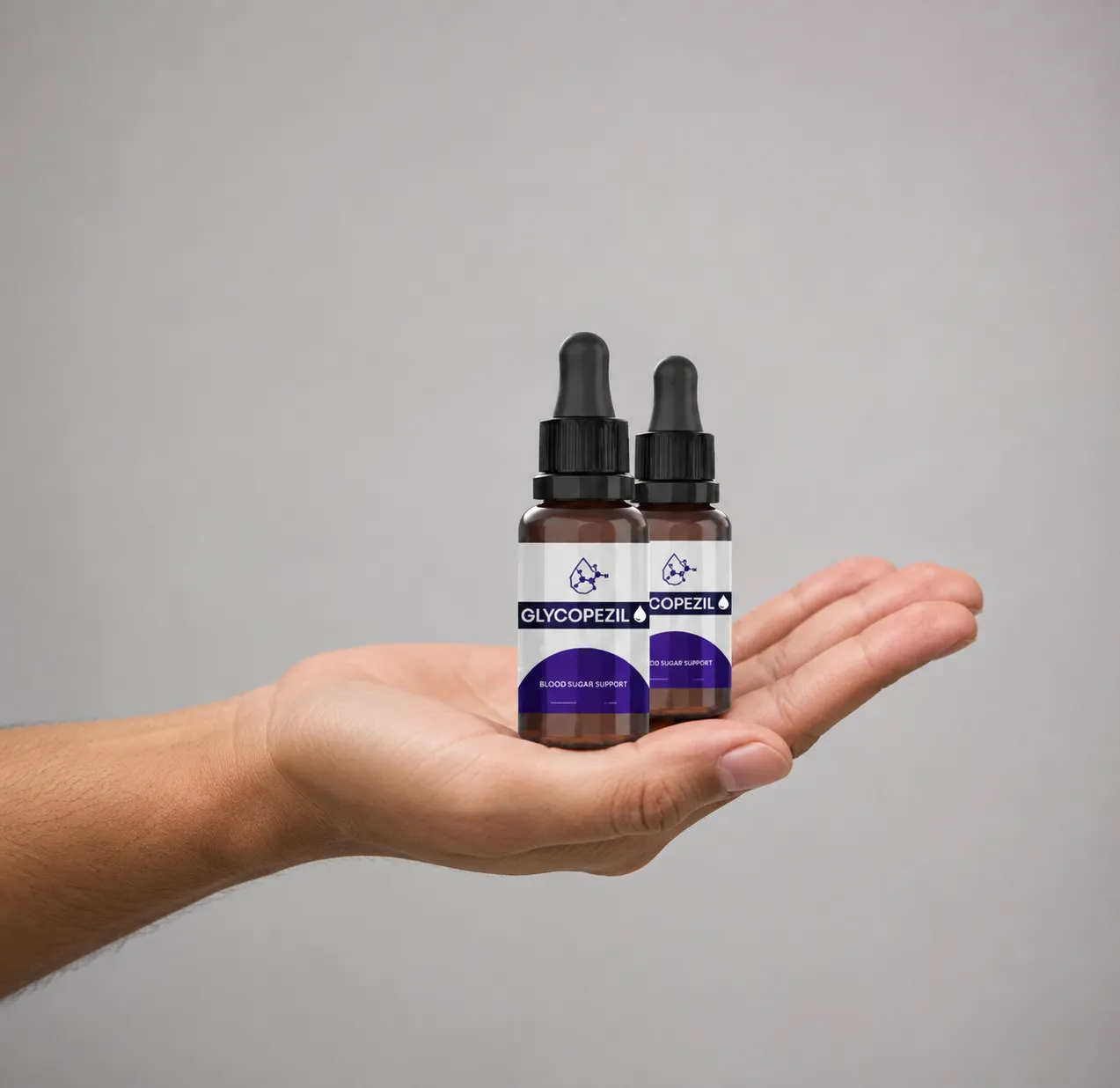 GlycoPezil — the package held in a hand
