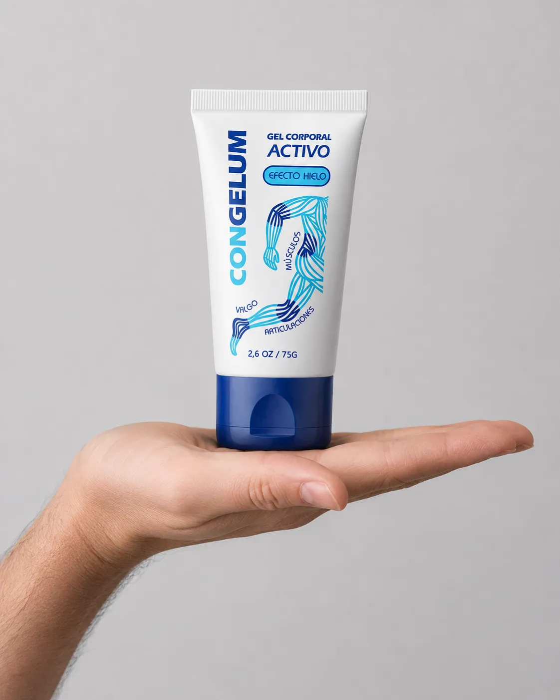 Congelum — the package held in a hand