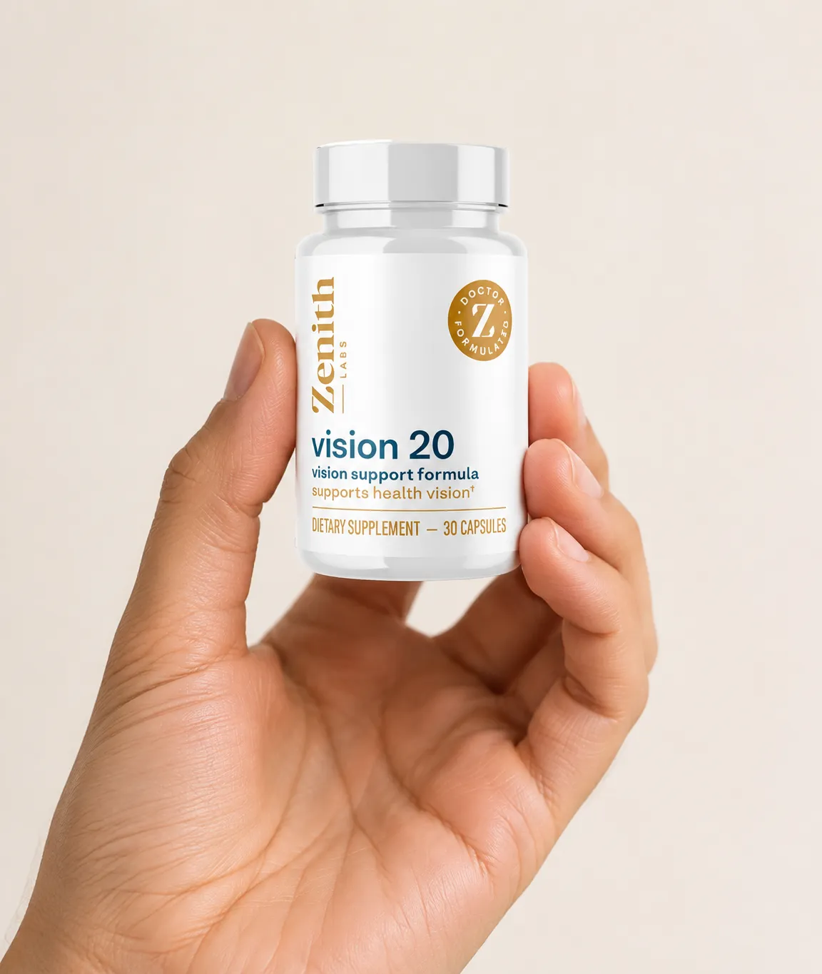 Vision 20 — the package held in a hand