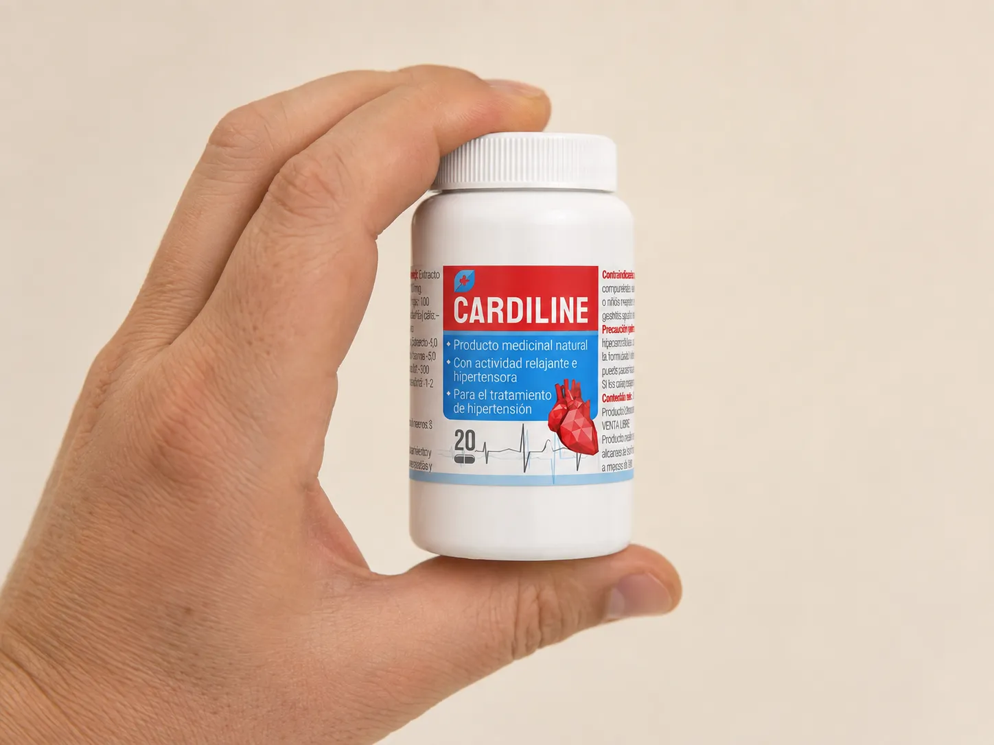 Cardiline USA — the package held in a hand